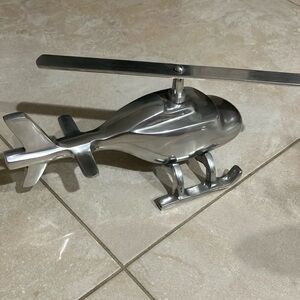 Silver Helicopter Figurine